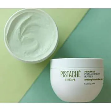 Pistaché Skincare Pistachio Oil Whipped Body Butter Cream Moisturizer (a.k.a The Boyfriend Body Butter) + Hydrates Dry Skin and Nourishes + Vitamin E + Antioxidant Protection, 8.0 oz