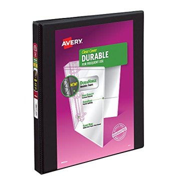 Avery Durable View Binder with Customizable Cover & 1/2 Inch Rings