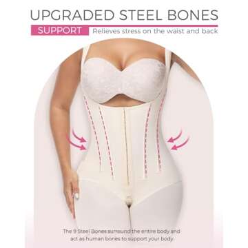 M MYODRESS Fajas Colombianas Tummy Tuck Compression Garment Stage 3 Butt Lifting Postpartum Open Bust