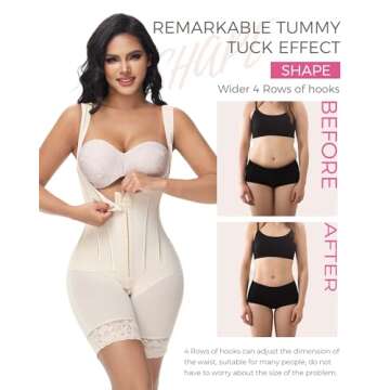 M MYODRESS Fajas Colombianas Tummy Tuck Compression Garment Stage 3 Butt Lifting Postpartum Open Bust