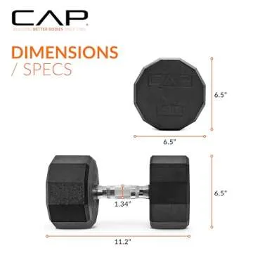 Strength Training CAP Barbell 12-Sided Coated Dumbbell 40 LB