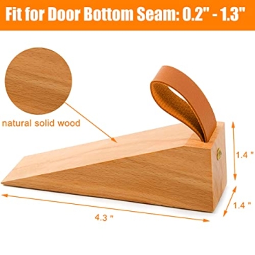 Wood Door Stopper Durable Non-Slip Design Two Pack