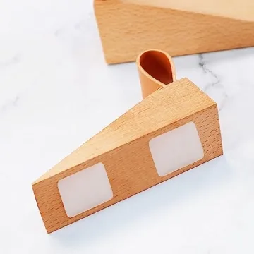 Wood Door Stopper Durable Non-Slip Design Two Pack