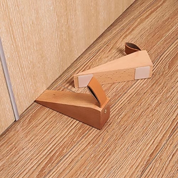 Wood Door Stopper Durable Non-Slip Design Two Pack