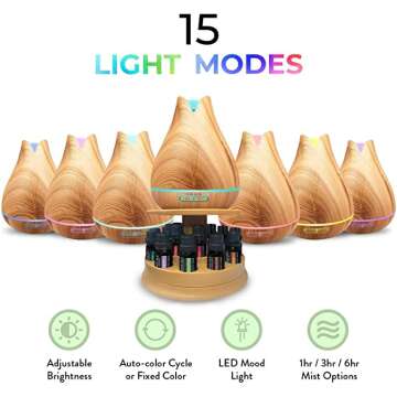 Aromatherapy Essential Oil Diffuser with Rotating Display