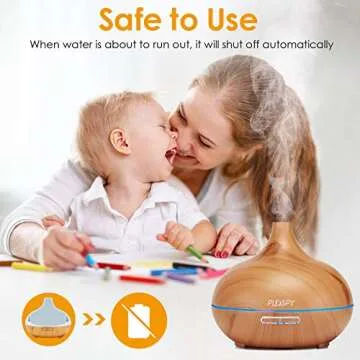 Diffusers for Essential Oils, 550ml Essential Oils Diffuser Cool Mist Humidifier, Aromatherapy Diffuser with 4 Timer & 7 Lights, Ultrasonic Aroma Diffuser with Auto Shut-Off for Office Home (Brown)