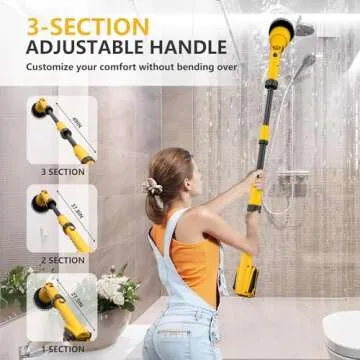 1000RPM Electric Spin Scrubber with Adjustable Arm and Accessories