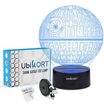 UbiKORT 3D Lamp Illusion Death Star Wars Lamp - Awesome Gift for Fans!
