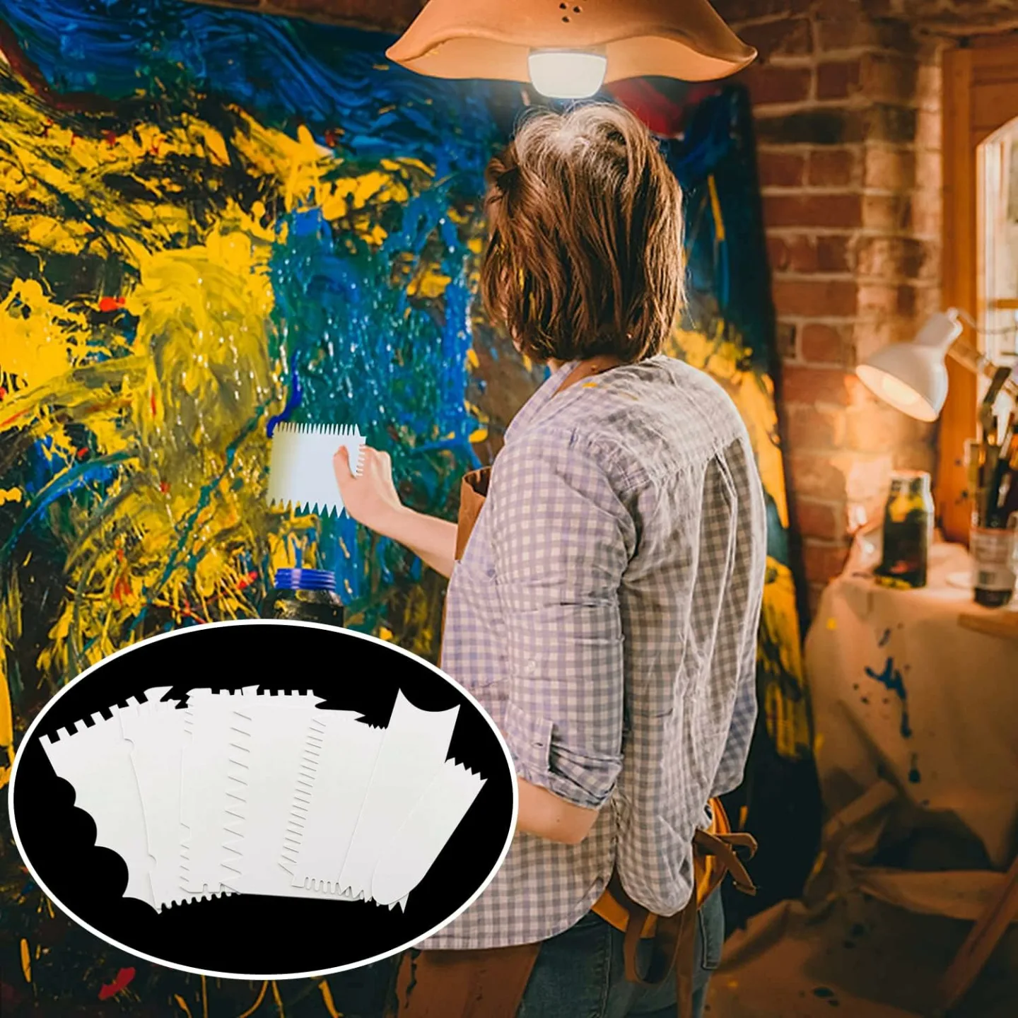 7-in-1 Paint Scraper Tools for Acrylic Painting