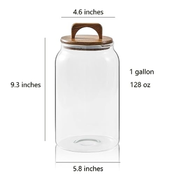 Sweejar Large Glass Candy Jar with Airtight Lid for Storage