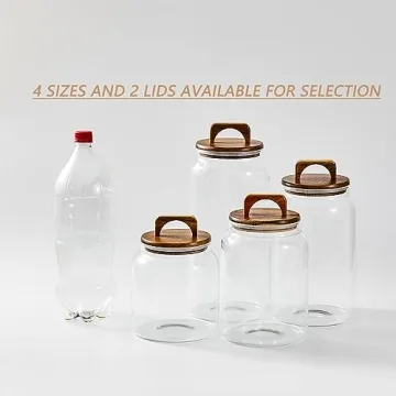 Sweejar Large Glass Candy Jar with Airtight Lid for Storage