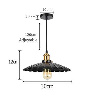 SDFDSSR Vintage Industrial Chandelier American Retro Ceiling Light 1 Light Black Lantern Pendant Light Fixture Wrought Iron Hanging Lamp Chandelier for Kitchen Island Loft