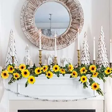 Uieke 10 Pack Artificial Sunflower Garland for Decor