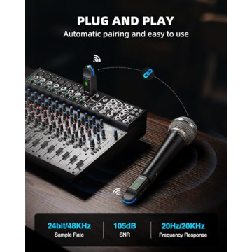 LEKATO Wireless Microphone System 2.4GHz, 48V Phantom Power for Condenser Mic, Wireless XLR Transmit...