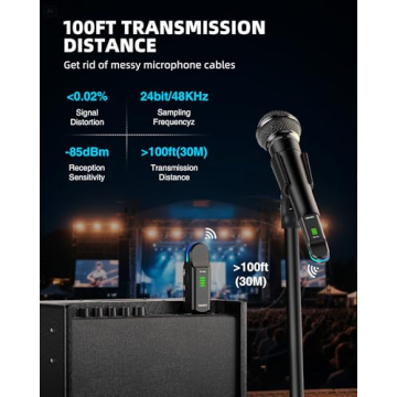 LEKATO Wireless Mic System with 48V Phantom Power