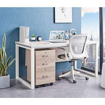 Bonnlo 26"H 3 Drawer File Cabinet with Lock, Rolling File Cabinet Under Desk, Mobile File Cabinets f...