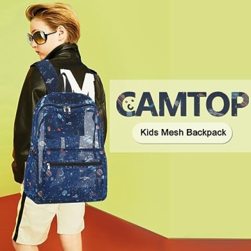 Durable CAMTOP Mesh Backpack for Kids School Beach Travel