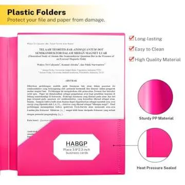 Durable Habgp Plastic Folders, 6 Assorted Colors, 2 Pockets