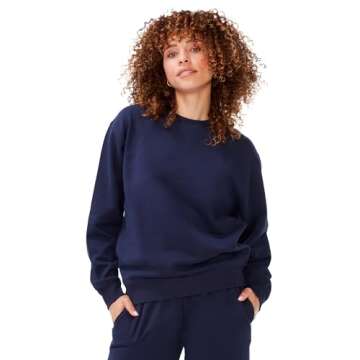 KUT & SO Sweatsuits for Women – Essential 2-Piece Tracksuit Set Includes Fleece Jogger and Matching Crewneck Sweater Navy X-Small