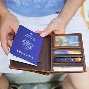 Luxury RFID Blocking Leather Passport Holder for Travelers