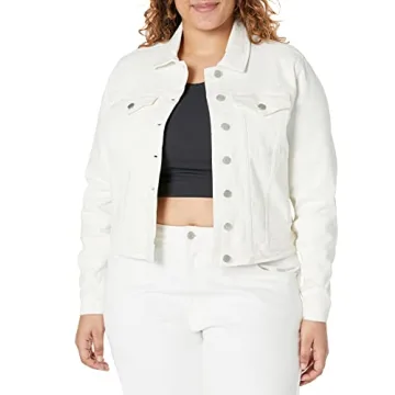 Women's Jai Cropped Denim Jacket by The Drop - Natural XS
