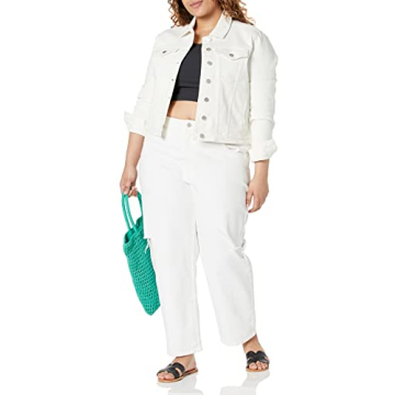 Women's Jai Cropped Denim Jacket by The Drop - Natural XS