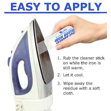 Steam Iron Bottom Cleaner Stick – Removes Build-Up Starch, Melted Fabric, Glue from Hot Iron – Eliminates Sticky Residue On Any Iron Soleplate on the Market - Easy to Use – 1 Pack