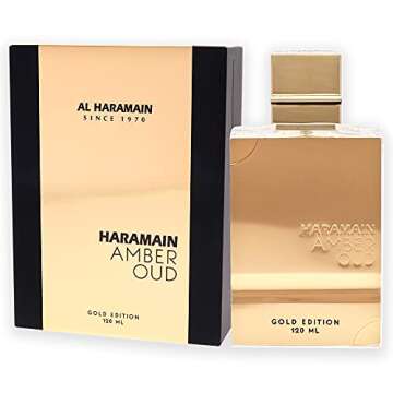 Al Haramain Amber Oud Gold Edition EDP Spray for Unisex - Arabian Perfume for Women and Men - Long Lasting Arabic Perfume - Vanilla and Woody Fragrance - Eau de Parfum - 4 oz
