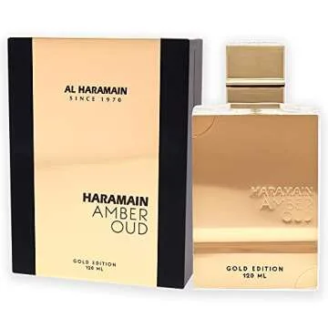 Al Haramain Amber Oud Gold Edition EDP Spray for Unisex - Arabian Perfume for Women and Men - Long Lasting Arabic Perfume - Vanilla and Woody Fragrance - Eau de Parfum - 4 oz
