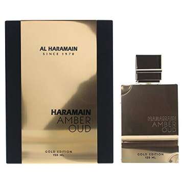 Al Haramain Amber Oud Gold Edition EDP Spray for Unisex - Arabian Perfume for Women and Men - Long Lasting Arabic Perfume - Vanilla and Woody Fragrance - Eau de Parfum - 4 oz