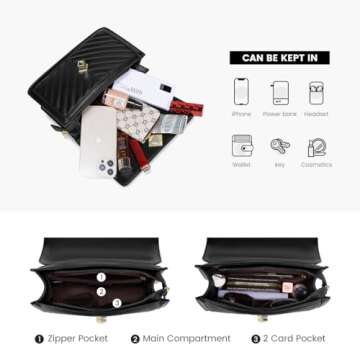 LOVEVOOK Quilted Crossbody Handbag - Elegant & Versatile Style