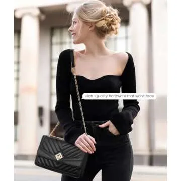 LOVEVOOK Quilted Crossbody Handbag - Elegant & Versatile Style