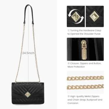 LOVEVOOK Quilted Crossbody Handbag - Elegant & Versatile Style