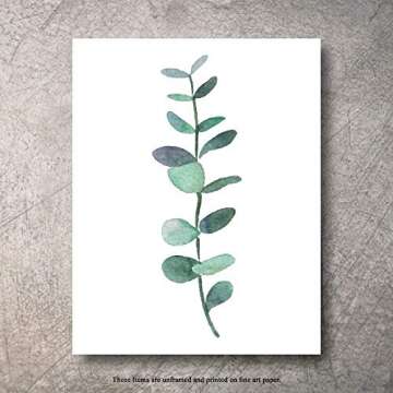 Botanical Prints Wall Decor - Kitchen Art Eucalyptus Leaves Set UNFRAMED Pictures 6 PIECES Nature Floral Plant Flower Green Small Botanical Prints Wall Art Vintage Print looking Poster (5x7)