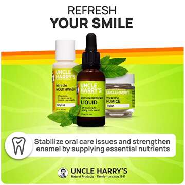 Uncle Harry's Natural Remineralization Kit with Tooth Whitening - 3 Products Strengthen Weak Enamel, Brighten Smile, & Correct Oral Care Issues (1 kit)