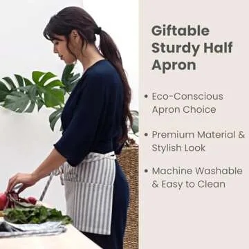 Stylish MEEMA Waist Apron with 4 Pockets for Everyone