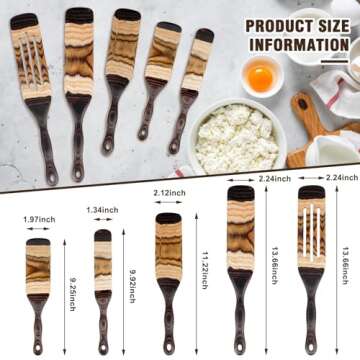 Spurtle Set, Wooden Utensils for Cooking, Kitchen Utensils Set, Pakkawood Kitchen Cooking Utensils S...