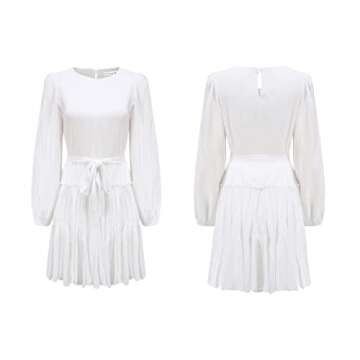 R.Vivimos Women's Casual Ruffle Hem Swing Mini Dress