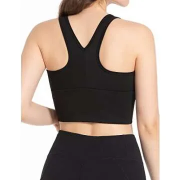 FITTIN Women Shirred Front Padded Sports Bra for Yoga
