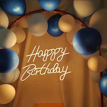 Happy Birthday Neon Sign LED Light with USB Power Wall Decor Led Sign Backdrop Light Up Sign Decoration for Birthdays, Anniversaries, Celebrations