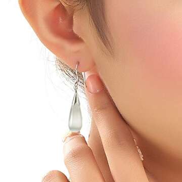 Elegant Teardrop Earrings for Women Silver Kpop Style