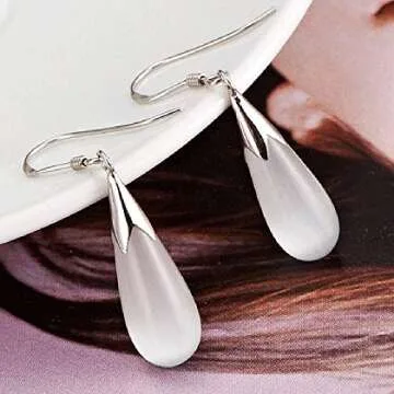 Elegant Teardrop Earrings for Women Silver Kpop Style