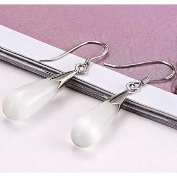 Elegant Teardrop Earrings for Women Silver Kpop Style