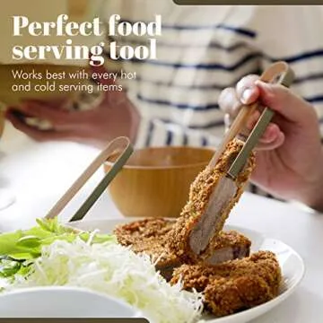 Bimnic Wooden Tongs for Cooking – 60 pcs Mini toaster tongs - Mini Bamboo Tongs for the Kitchen – Natural Green Color – Disposable Cooking Utensils