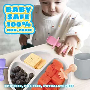 JIFTOK 8 Pcs Silicone Baby Feeding Set: Safe & Fun Weaning Essentials
