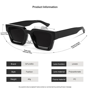 GFUIARA Trendy Square Sunglasses UV Protection Stylish
