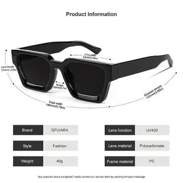 GFUIARA Trendy Square Sunglasses UV Protection Stylish