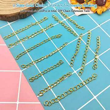 100Pcs Necklace Chain Extender for Jewelry Making, Stainless Steel Bracelet Extender