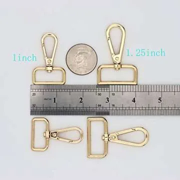 JWBIZ 15 Pcs D Ring Swivel Lobster Claw Clasp, Push Gate Snap Hooks Trigger Clips(Gold, 1 inch)