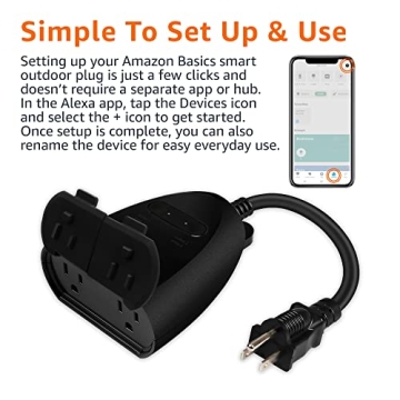 Amazon Basics Outdoor Smart Plug with Alexa Control